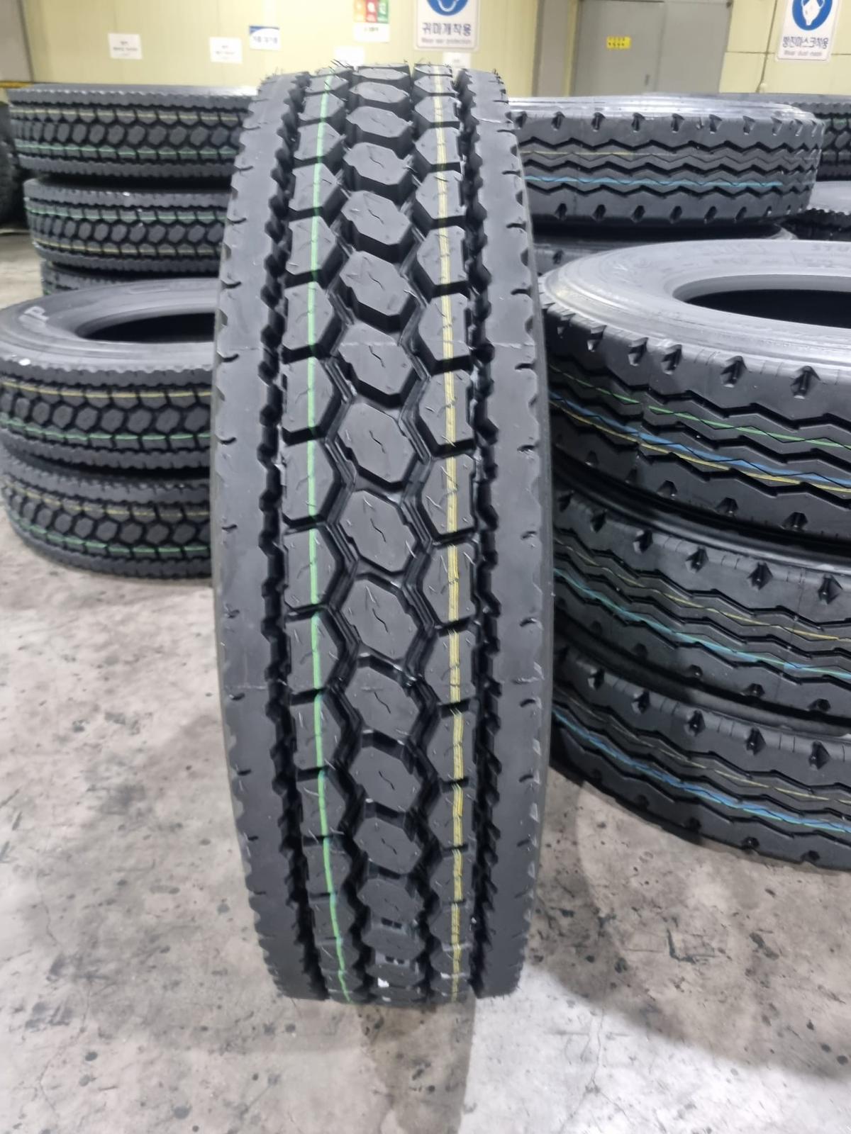 Commercial truck tyre tread detail