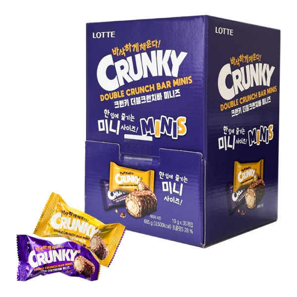 LOTTE Crunky Double Crunch Bar Monis 19g