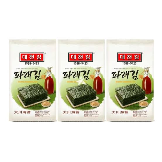 Famous Kwangchoen Dosirak Seasoned Green Seaweed 3ea