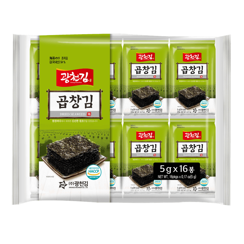 Famous Kwangchoen Dosirak Seasoned Green Seaweed 16ea