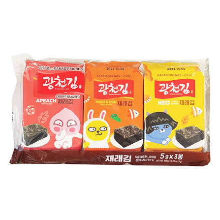 Kakao friends Kwangcheon Dosirak Seasoned Seaweed 3dan