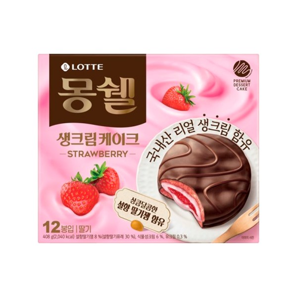 LOTTE Monshell Fresh Cream Strawberry 408g