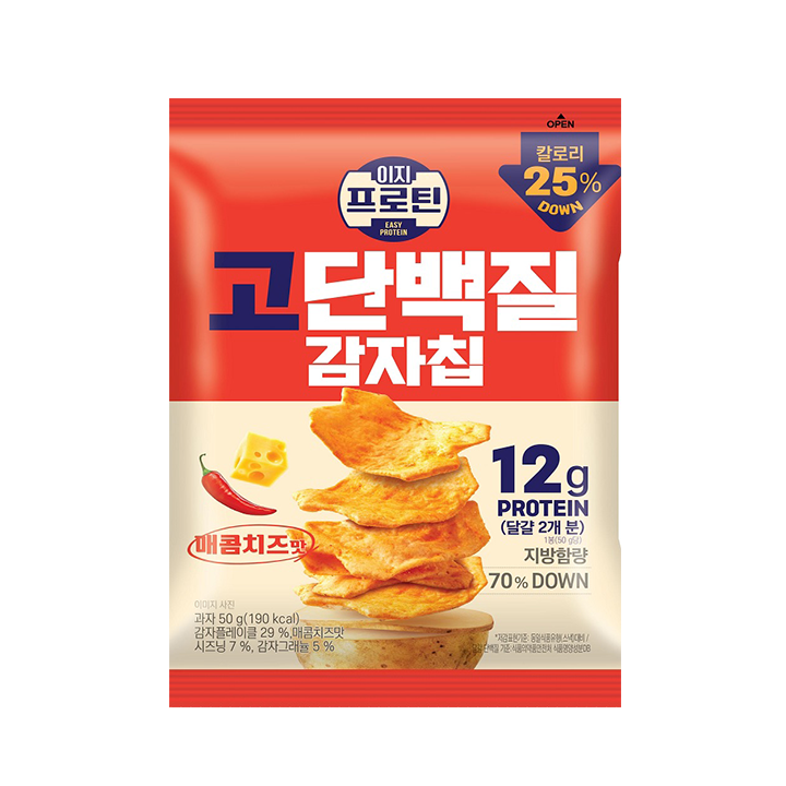 LOTTE Easy Protein Potato Chips Spicy Cheese Flavor 50g