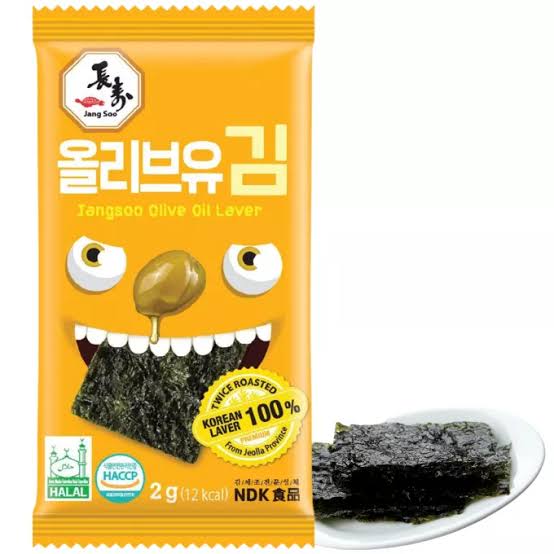 JANGSOO Olive Oil Seasoned Laver HALAL 2g x 24p x 34