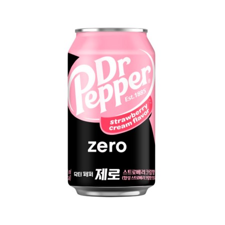 COCA COLA DR. PEPPER ZERO STRAWBERRY CREAM FLAVOR 350ml Korean food wholesale product image