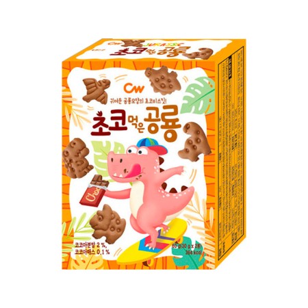 CW DINOSAUR SHAPED CHOCO COOKIE 60g Korean food wholesale product image