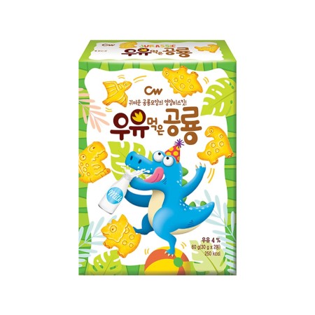 CW DINOSAUR SHAPED MILK COOKIES 60g Korean food wholesale product image