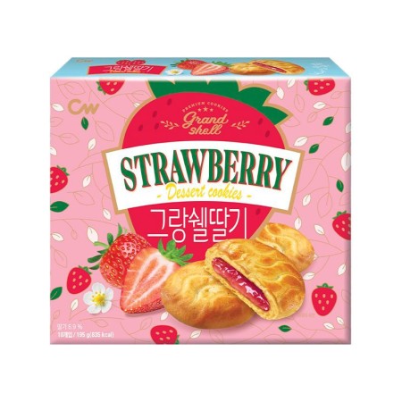 CW GRAND-SHELL COOKIE STRAWBERRY 195g Korean food wholesale product image