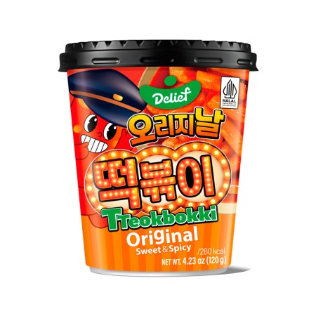 DELIEF Tteokbokki Cup Original Sweet & Spicy 120g x 30 Korean food wholesale product image