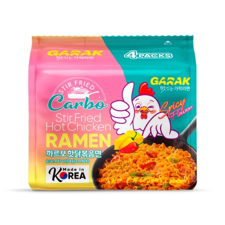 GARAK Carbo Hot Chicken Flavor Stir-fry Ramen 138g x 4p x 8 Korean food wholesale product image