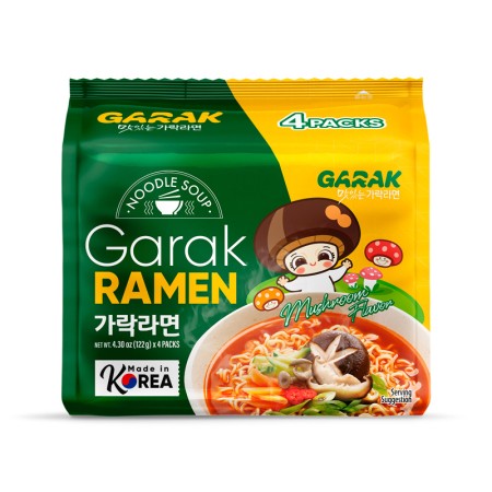 GARAK Mushroom Flavor Ramen 122g x 4p x 8 Korean food wholesale product image