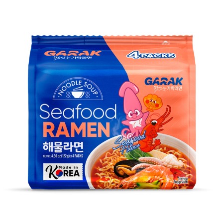 GARAK Seafood Ramen 122g x 4p x 8 Korean food wholesale product image