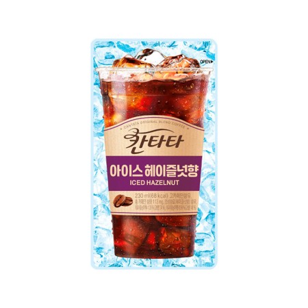 LOTTE CHILSUNG CANTATA ICED COFFEE HAZELNUT 230ml Korean food wholesale product image