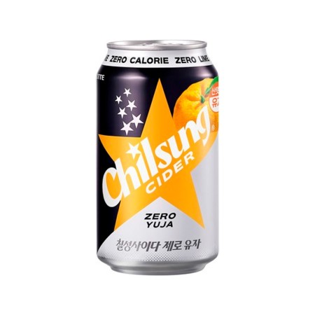 LOTTE CHILSUNG CHILSUNG CIDER ZERO YUJA 355ml Korean food wholesale product image