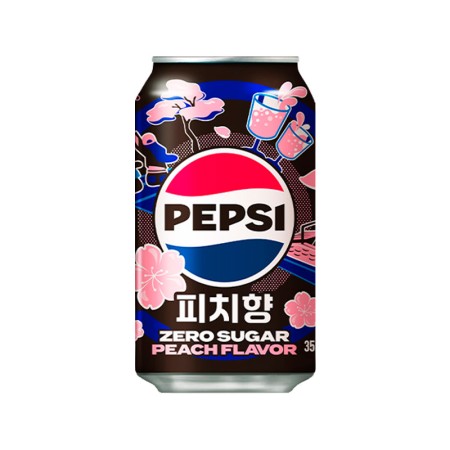 LOTTE CHILSUNG PEPSI ZERO SUGAR PEACH 355ml Korean food wholesale product image