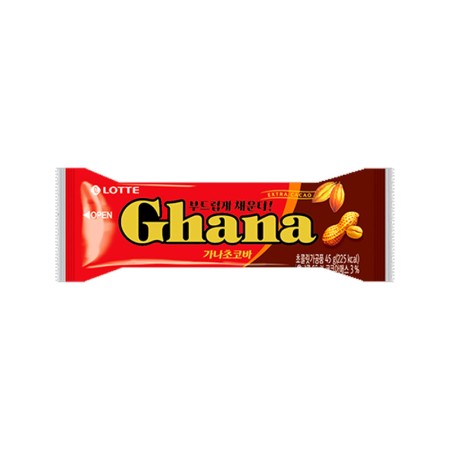 LOTTE GHANA CHOCO BAR PEANUT 45g Korean food wholesale product image