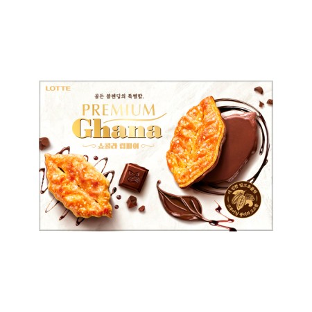 LOTTE PREMIUM GHANA CHOCOLATE LEAF PIE 132g Korean food wholesale product image