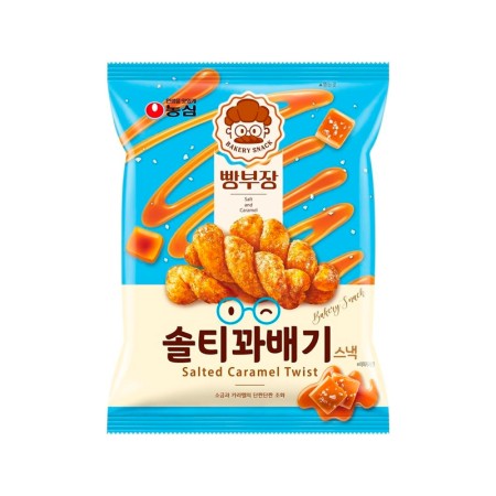 NONGSHIM BAKERY SNACK SALTED CARAMEL TWIST 55g Korean food wholesale product image