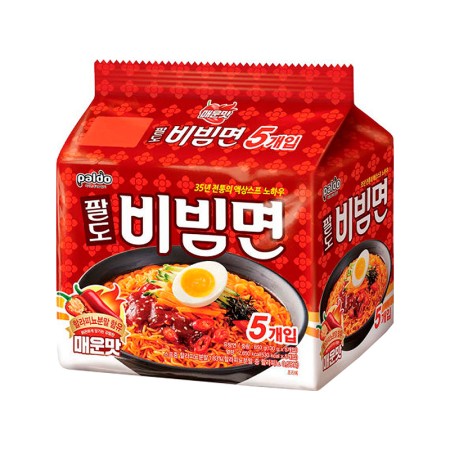 PALDO SPICY AND CHEWY COLD NOODLE SPICY 130g*5 Korean food wholesale product image