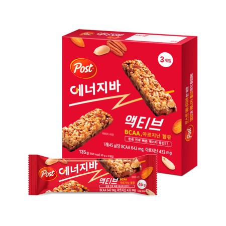 POST ENERGY BAR ACTIVE 135g (45g*3) Korean food wholesale product image