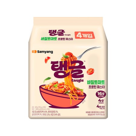 SAMYANG TANGLE BASIL TOMATO PROTEIN PASTA 420g (105g*4) Korean food wholesale product image